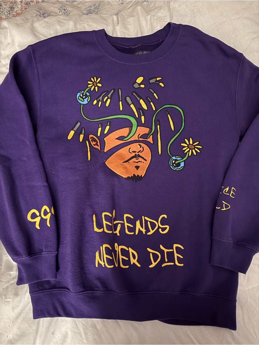 Juice Wrld Legends Never Die  Sweatshirt Purple, 999. Small